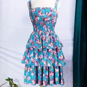 Betsey Johnson Floral Tiered Ruffle Dress